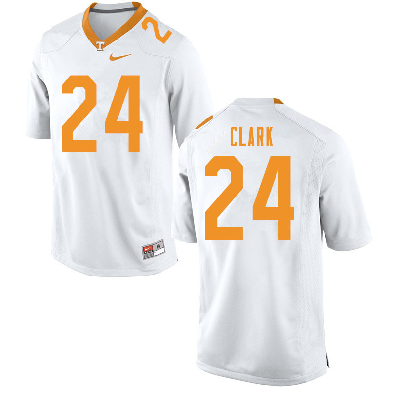 Men #24 Hudson Clark Tennessee Volunteers College Football Jerseys Sale-White - Click Image to Close